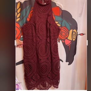 Cranberry Lace Dress
